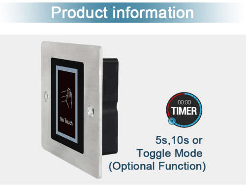 Access Control Embedded IP66 12V 24V Infrared No Touch Exit Button Door Release Button