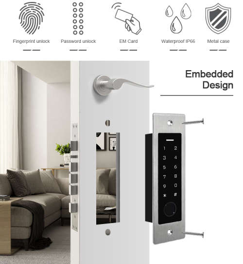 12V Embedded Access Controller for Wiegand Keypad Card Fingerprint Reader for Door Gate Garage Motor