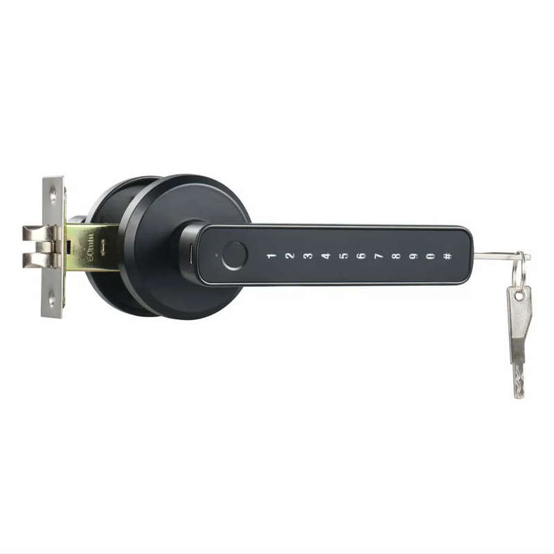 Smart Life Tuya Bluetooth BLE Access Control Fingerprint Keypad Smart Door Handle Lock (Black)