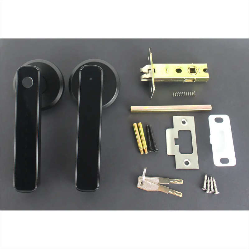 Smart Life Tuya Bluetooth BLE Access Control Fingerprint Keypad Smart Door Handle Lock (Black)
