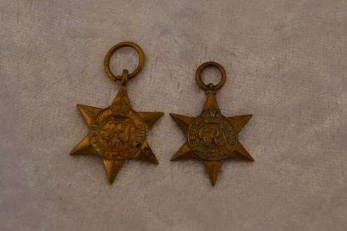 Miniature WWII 1939-45 Star. Bid per medal. 2 Available.
