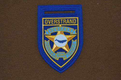 Overstrand Traffic Police shoulder Flash. No pins have been affixed as yet.
