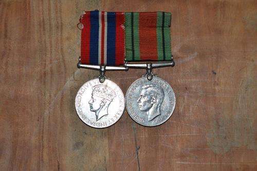 Full size British issue WWII grup of 2. Un-named as issued.