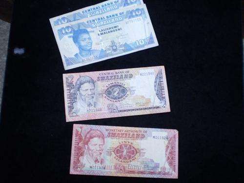 Small collection of banknotes from Swaziland