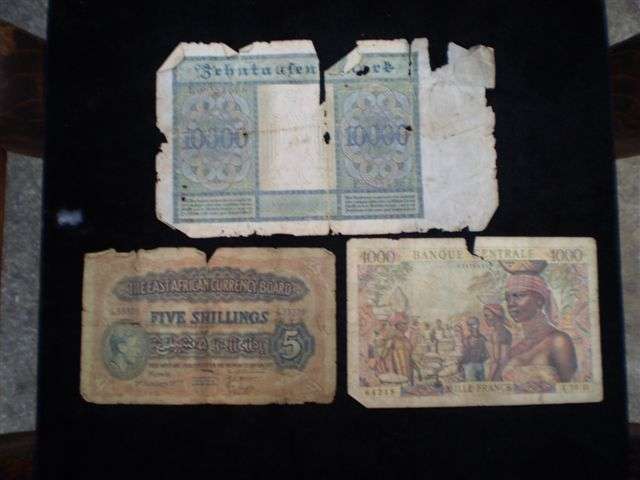 3 Banknotes. East Africa Currncy board and more...
