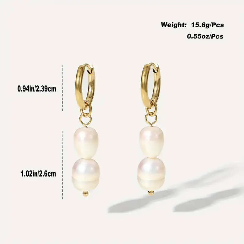 2 natural fresh water Pearl drop earrings