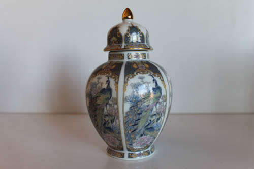 Japanese porcelain temple jar