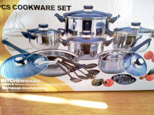 BRAND NEW- 21 PIECE HIGH QUALITY HEAVY STAINLESS STEEL COOKWARE SET  "CRAZY  AUCTION"