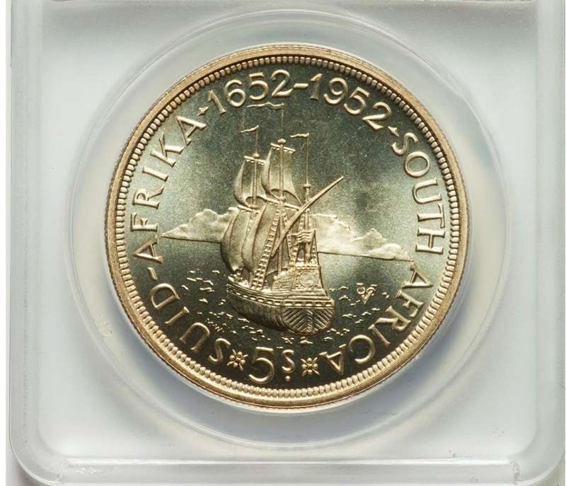 # Finest Known # 1952 PL68 5 SHILLINGS Anacs `TOP POP Flawless Gem`-grab n` bargain