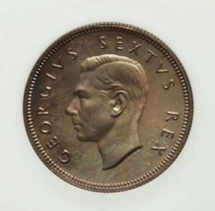 CrAzY R1 - RARE 1950 PF 67 2 shillings`TONED TOP Gem Proof`only 500 minted, Anacs- grab n` bargain