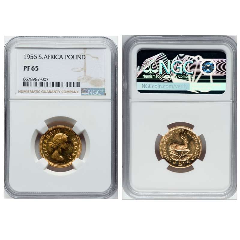 1956 PF65 GOLD Pound Sovereign- NGC - Rare Lowest Mintage of only 508 specimens - Collectors Choice