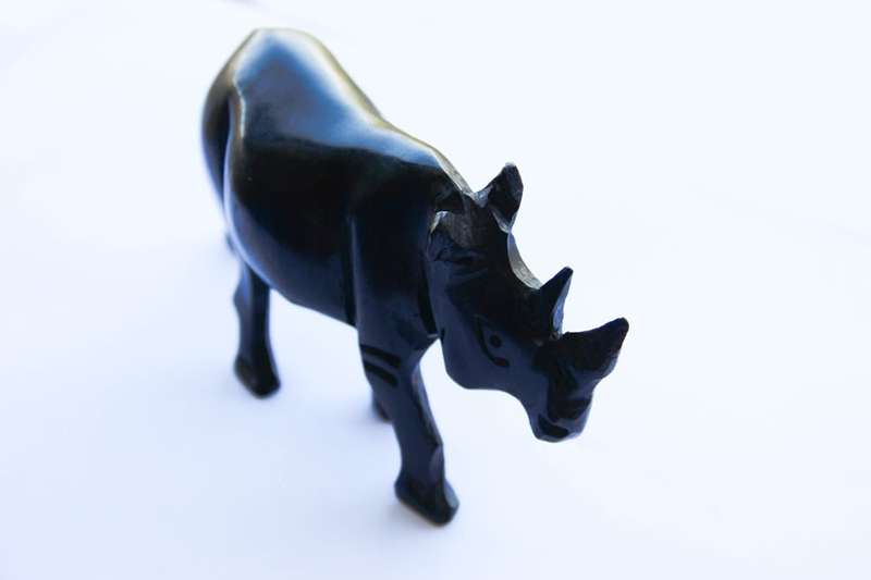 Hand carved ebony rhino (free shipping)