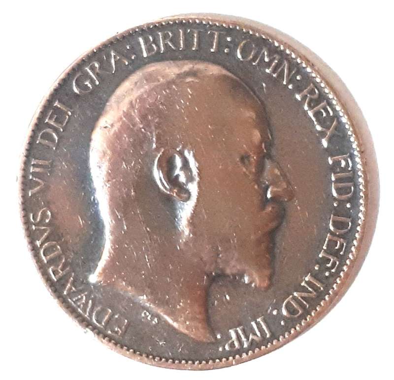 1910 British Half Penny coin Edward