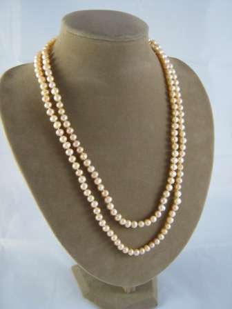 127 cm PINK real freshwater 8 mm pearl necklace