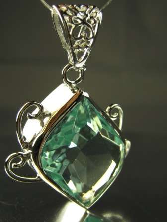 Blue Quartz Sterling Silver Pendant