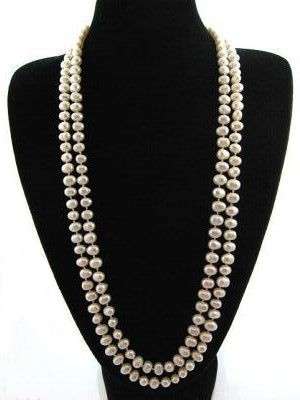 203 CM / 2 m White Long Real Freshwater Pearl Necklace