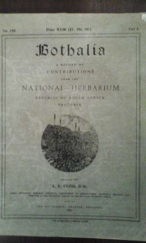 Bothalia. Volume VIII. Part 4 - Codd, L.E.(editor) - The Cycads of Southern Africa