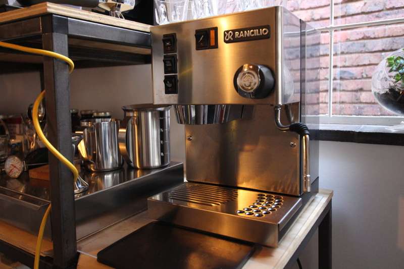 Rancilio Silvia M V5 Espresso Machine Rocky Grinder with Doser Stainless Steel Inox Base Drawers