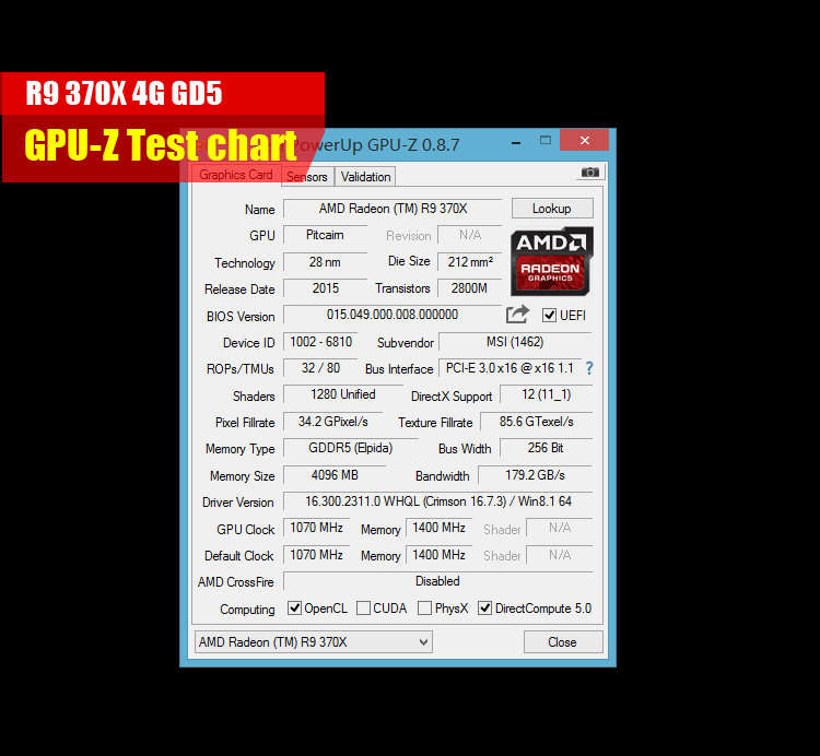R9 370X 4GB 256Bit GDDR5 Graphics Card - ORIGINAL MSI CHIP **** NATION WIDE COURIER: R99!