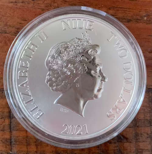 2021 Hawksbill Turtle 1oz Pure Fine Silver Bullion Coin in Capsule