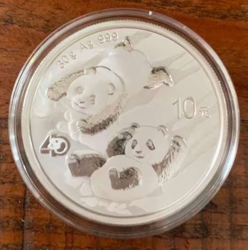 2022 Chinese Panda 30g Pure Fine Silver Graded Coin in Capsule