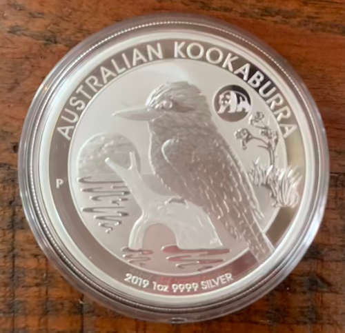 2019 Australian Kookaburra 1oz Pure Fine Silver Bullion Coin in Capsule