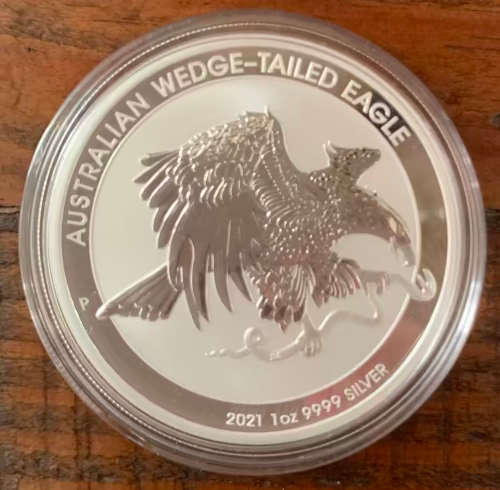 2021 Australian Wedge tail eagle 1oz Pure Fine Silver Bullion Coin in Capsule
