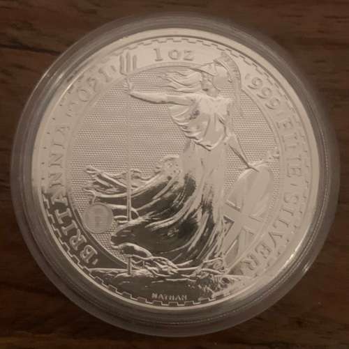 2021 Britannia 1oz Pure Fine Silver Bullion Coin in Capsule