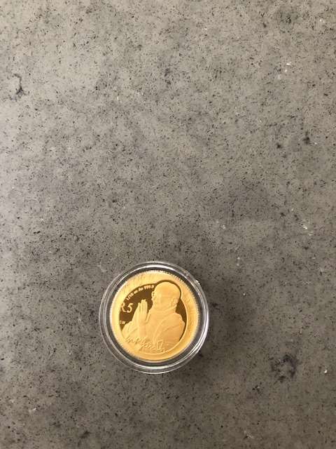 Gold Coin - Protea Series, 2008 Mahatma Gandhi, R5, 1/10oz Gold Coin