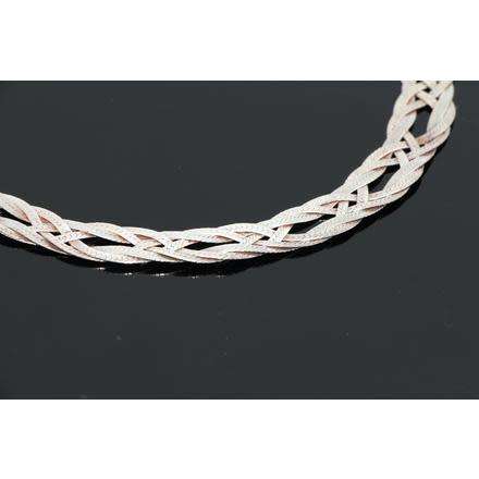 SILVER DESIGNER MILOR, 925 SILVER BRAIDED NECKLACE