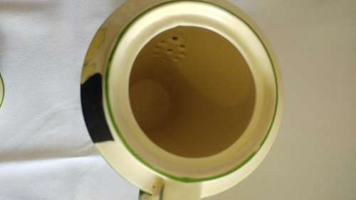 A Burleighware Art Deco-style Zenith-shape Daffodil Pattern Mocha Pot & finialled Cover circa 1930s
