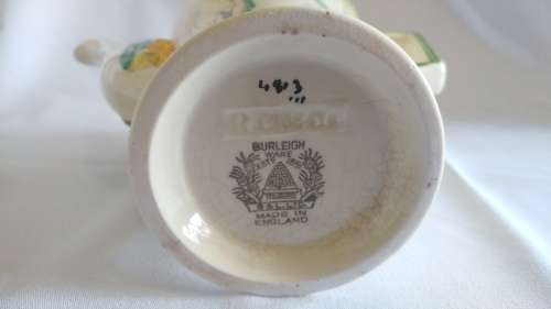 A Burleighware Art Deco-style Zenith-shape Daffodil Pattern Mocha Pot & finialled Cover circa 1930s