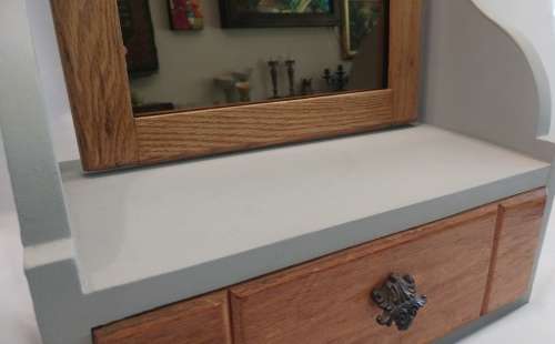 Vintage origional tabletop shaving mirror in the `French provincial style`
