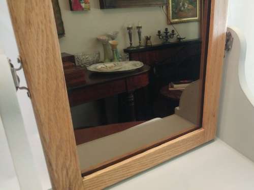 Vintage origional tabletop shaving mirror in the `French provincial style`