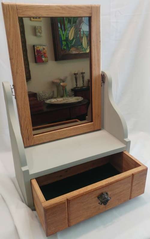 Vintage origional tabletop shaving mirror in the `French provincial style`