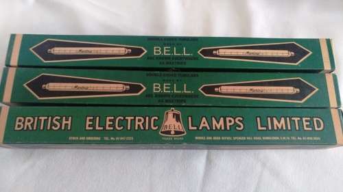 Vintage 3 Bell light bulbs British electrical lamps limited