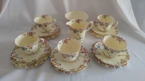Flower power Crown Staffordshire Tea Trio