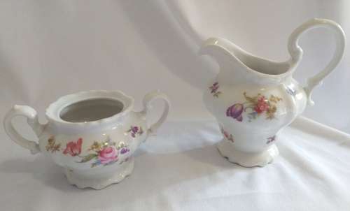 Beautiful floral Spring/Lente Huguenot Royale Fine China collection - Sugar and Milk jug