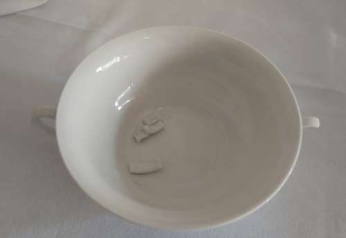 Beautiful floral Huguenot Royale Fine China collection - Soupe Coupe and underplates