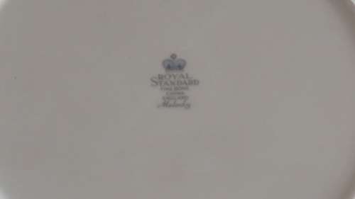 Lovely Royal Standard silver/blue Melody tea Trio