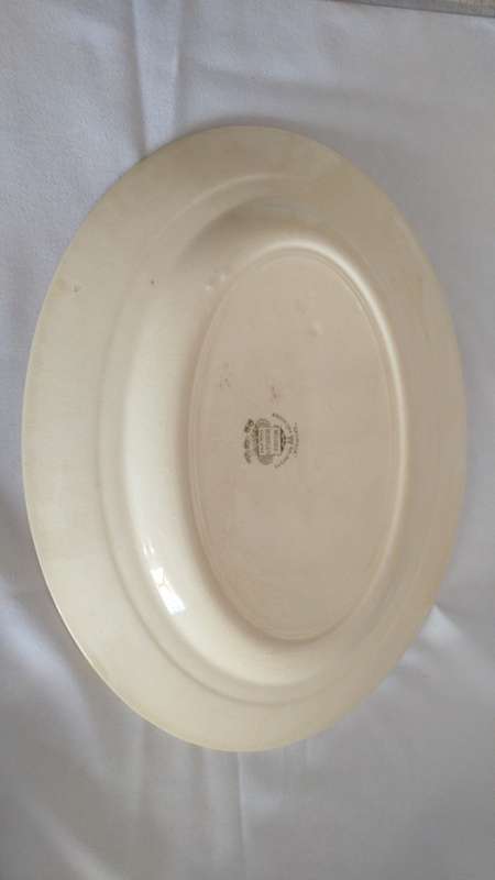 Lovely classic 2 Woods Georgia Burslem earthenware platters medium and large c 1901
