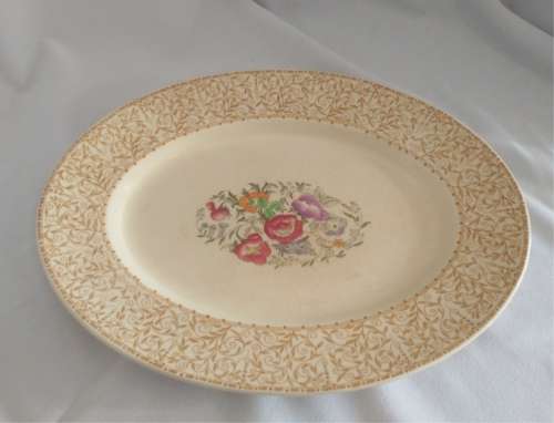 Lovely classic 2 Woods Georgia Burslem earthenware platters medium and large c 1901