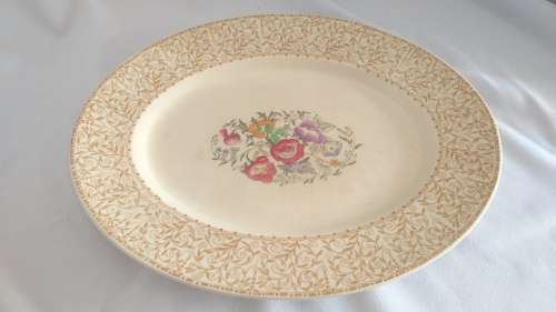 Lovely classic 2 Woods Georgia Burslem earthenware platters medium and large c 1901