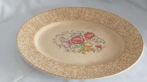 Lovely classic 2 Woods Georgia Burslem earthenware platters medium and large c 1901