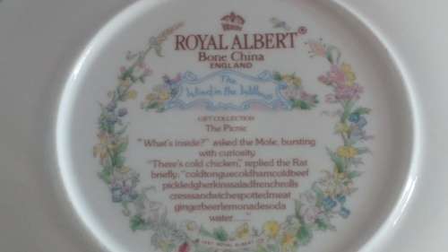 Royal albert Wind in the Willows plate picnic based on the famous book by Kenneth Grahame