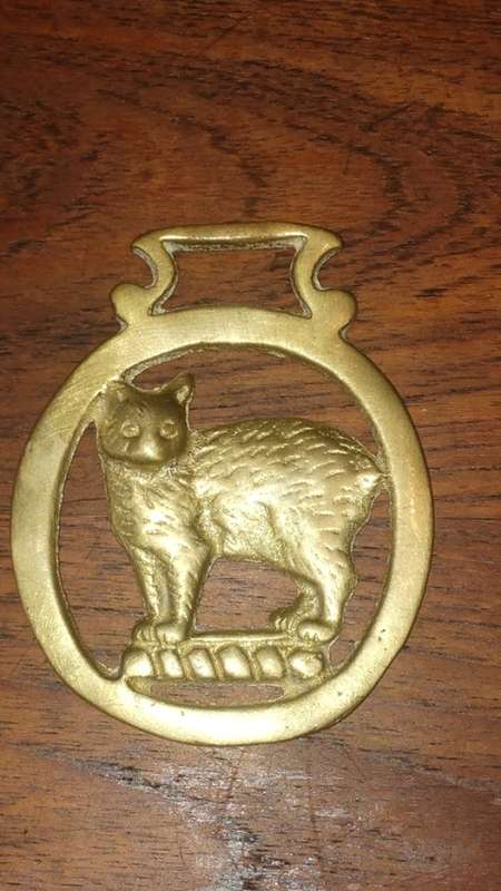 Horse brass collectable cat / Possum piece