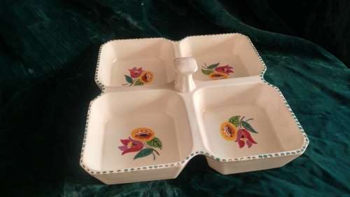 Lovely Art Deco style Poole Cheese dish and condiment platter