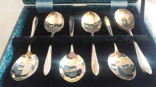Boxed silverplate Stunning dessert set