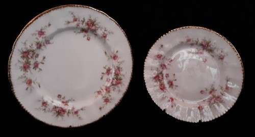 A Paragon Bone China Victoriana Rose pattern side plates / cake plates