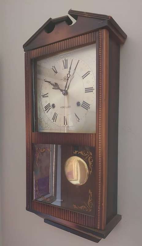 Hibino wall hanging pendulum clock made in Japan 1940s Working